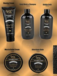 Grooming Gift For Men Natural Sandalwood Jasmine Bath & Body Set - Luxury Shaving, Skincare, Beard & Bath Self-Care Kit Tote