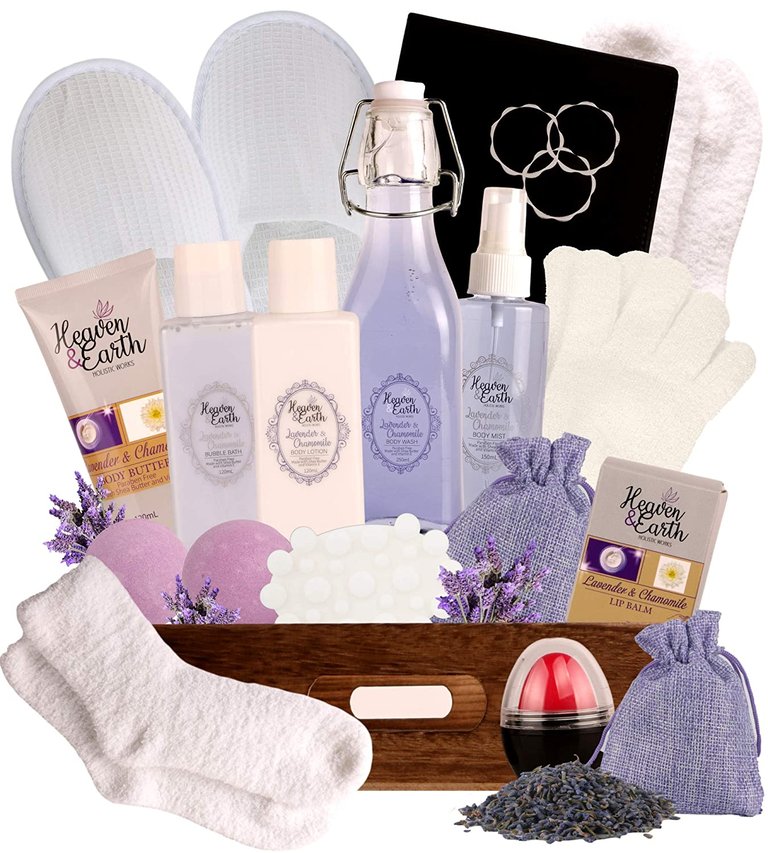 Lavender Pampering Gift Basket! All Inclusive Spa Bath Gift Set For Relaxing, Self Care, Meditation Gifts For Her