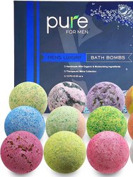 Men's 12 Piece Bath Bomb Gift Set, Natural with Shea butter