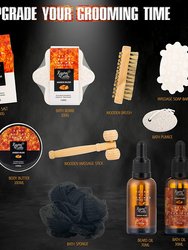 Men's Amber Musk Grooming Kit Luxury Bath And Body Gifts Spa Basket