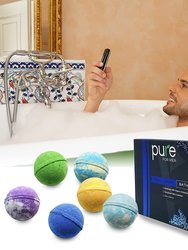 Men's Bath Bombs Gift Set. 24 Therapeutic Shea Bath Bombs With Moisturizing & Essential Oils. 6-Scent Pack