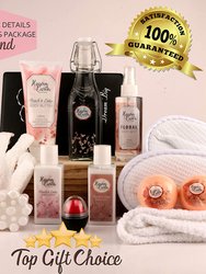 Peach Lotus Xl Luxury Home Spa Gift Basket Set - Includes Slippers, Journal, Socks & More