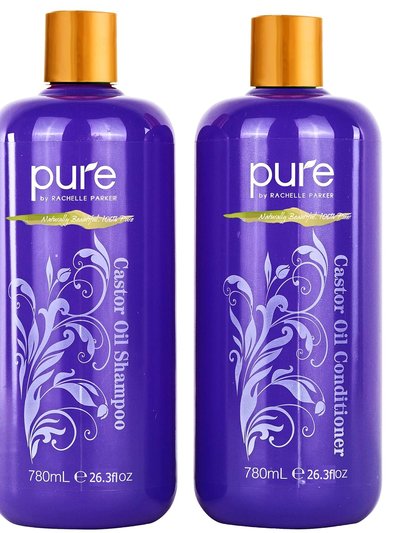 Pure Parker Ultra Volumizing, Growth Stimulating Castor Oil Shampoo And Conditioner Set. Huge 26.5 oz Strengthen, Grow And Restore. product