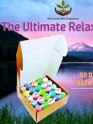 50 Bath Bombs Gift Set. Organic & Natural. Individually Wrapped. Shea Butter, Sulfate Free, Moisturizing