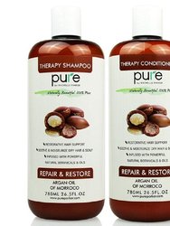 Argan Oil Shampoo and Conditioner Set. 2 Bottles 26.5 oz each