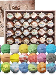 Bath Bombs 24 Pack. Natural Moisturizing Refreshing Ingredients Essential Oil Bath Bombs Gift Gift Set.