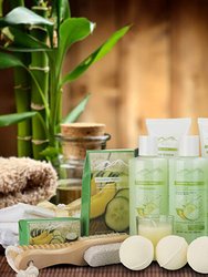 Cucumber Melon Bath and Body Spa Gift Basket for Women and Men
