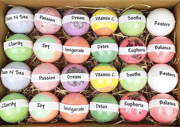 Gift Set of 24 Nurture Me Organic Bath Bombs, Large 3.5 oz Bath Fizzies All Natural with Organic Shea & Cocoa Butter