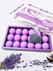 Lavender 18-Piece Bath Bombs Gift Set, Natural, For Men And Women
