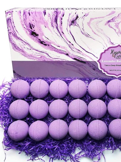 Purelis Lavender 18-Piece Bath Bombs Gift Set, Natural, For Men And Women product