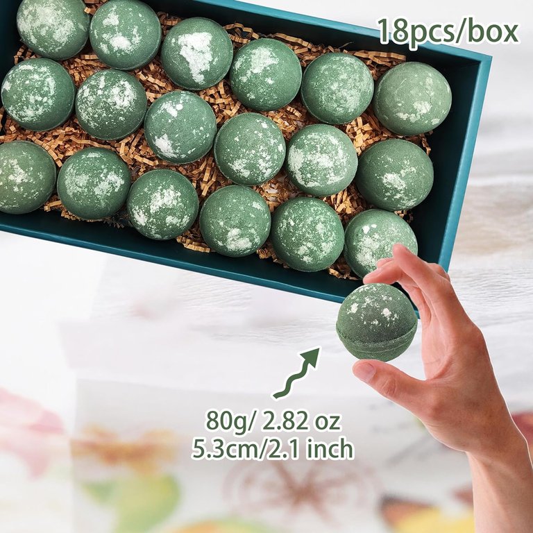 Luxurious Tea Tree and Mint Bath Bombs - Set Of 18 Individually Wrapped Natural And Organic Bath Balls For Ultimate Relaxation