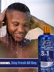 Men's Body Wash, Shampoo Conditioner Combo. Best 3 In 1 Shower Wash for Men Body, Hair & Face Wash. All In 1 Mens Shower Gel. 1 Bottle 26.5 oz