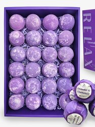 Zen's 24-Piece Lavender & Chamomile Bath Bombs: Handmade, Natural & Organic For A Relaxing Bath Experience Lavender Essential Oil