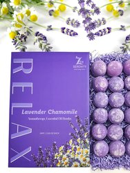 Zen's 24-Piece Lavender & Chamomile Bath Bombs: Handmade, Natural & Organic For A Relaxing Bath Experience Lavender Essential Oil