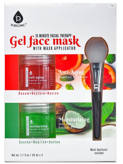PURSONIC 2 Pack Facial Therapy Gel Face Mask With Mask Applicator product