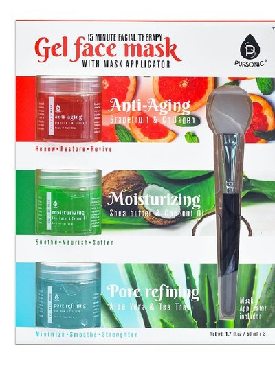 PURSONIC 3 Pack Facial Therapy Gel Face Mask With Mask Applicator product