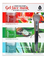 3 Pack Facial Therapy Gel Face Mask With Mask Applicator