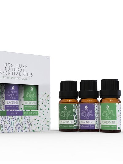 PURSONIC 3 pack of 100% Pure Essential Oils (Eucalyptus, Lavender & Peppermint) product