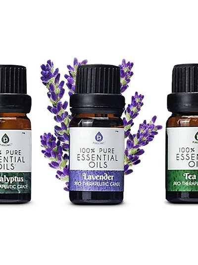 PURSONIC 3 Pack Of 100% Pure Essential Oils - Eucalyptus, Lavender & Tea Tree product