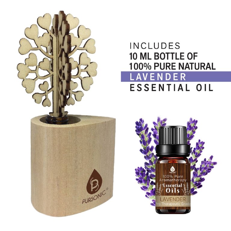 3D Wooden Tree Reed Diffuser with Lavender Essential Oil