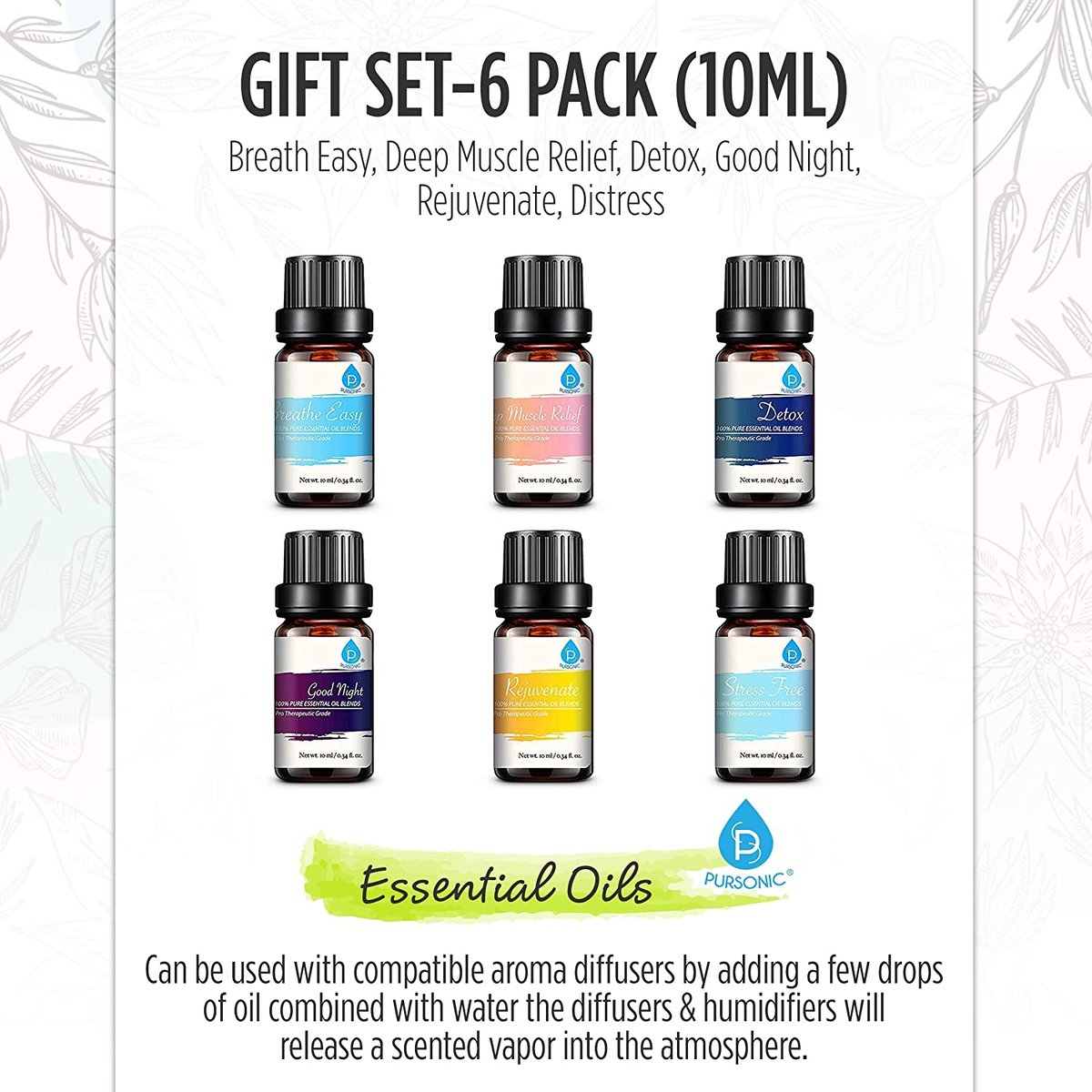 Extreme Fit 6-Pack: Aromatherapy Pure Essential Oils For Diffuser