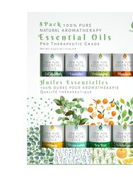 8 Pack Of 100% Pure Essential Aromatherapy Oils