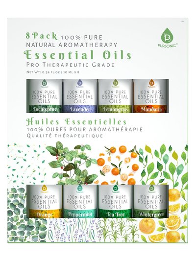 PURSONIC 8 Pack Of 100% Pure Essential Aromatherapy Oils product