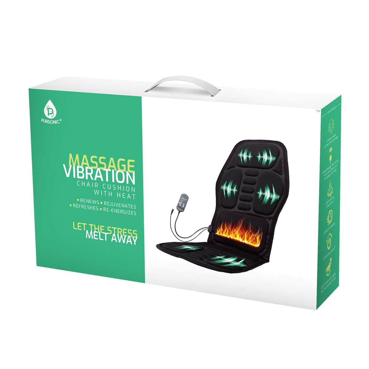 Vibrating Back Massager, Heating Vibration Massage Seat Cushion Electric  Heating Massager Thermal Back Massager for Car