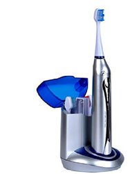 Deluxe Plus Sonic Rechargeable Toothbrush With Built In UV Sanitizer - Silver