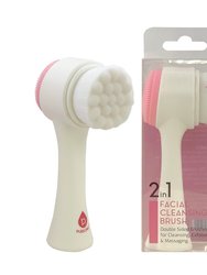 Dual Sided Facial Cleansing Brush - Pink