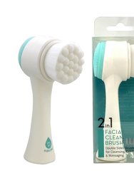 Dual Sided Facial Cleansing Brush - Aqua
