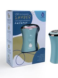 Rechargeable USB Ladies Shaver, Removes Hair Instantly & Pain Free - Baby Blue