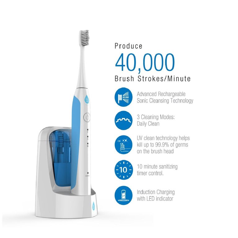 Sonic Smart Series Rechargeable Toothbrush With UV Sanitizing Function