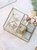 PuTwo Gold Mirror Vanity Organizing Tray with 5 Compartments