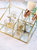 PuTwo Gold Mirror Vanity Organizing Tray with 5 Compartments