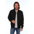 Austin Suede Cargo Bomber Jacket - Black