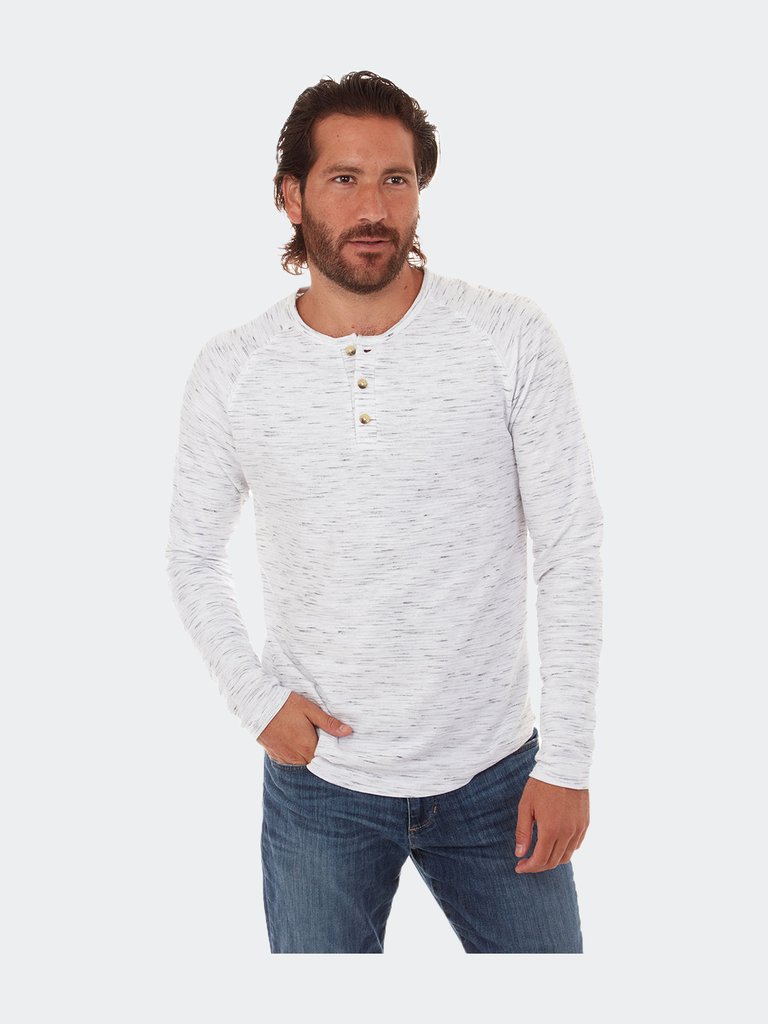 Beckett Long Sleeve Henley - White