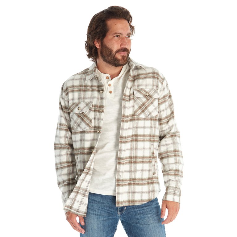 Bennet Plaid Shacket - Creeam