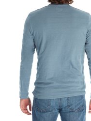 Devin Textured Long Sleeve Tee - Dusty Blue