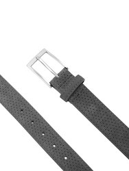Edwin Suede Leather 3.5 cm Belt - Light Grey