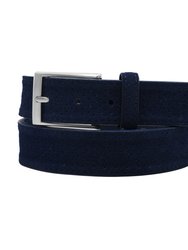 Edwin Suede Leather 3.5 cm Belt - Navy - Navy