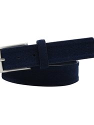 Edwin Suede Leather 3.5 cm Belt - Navy