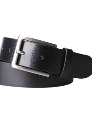 Grant Textured Leather 3.5 cm Belt - Black
