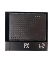 Gus Leather Diagonal Perforated Bifold Wallet
