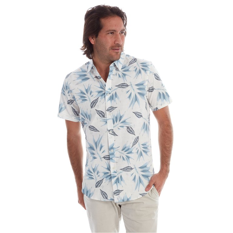 Harrison Printed Shirt - White