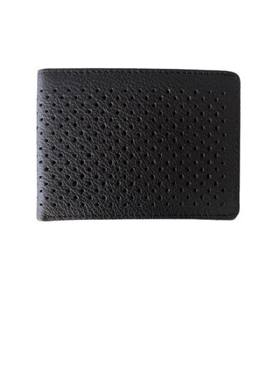 PX Kyle Leather Perforated Bifold Wallet - Black product