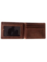 Kyle Leather Perforated Bifold Wallet - Brown