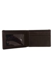Kyle Leather Perforated Bifold Wallet - Charcoal