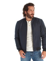 Lewis Sherpa Lined Bomber Jacket - Navy - Navy