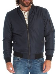 Lewis Sherpa Lined Bomber Jacket - Navy